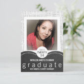 灰色の白モダン板写真用グラードパーティー 招待状 (スタンド正面)