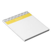 灰色の白モロッコ#5パイナップル名モノグラム ノートパッド (アングル)