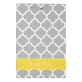 灰色の白モロッコ#5パイナップル名モノグラム ミニクリップボード (裏面)