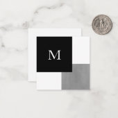 灰色の白黒の幾何学的 ノートカード (正面/裏面インサイチュ)