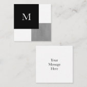 灰色の白黒の幾何学的 ノートカード (正面/裏面)