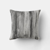 灰色の白黒の抽象芸術芸術的ブラシストローク クッション (裏面)