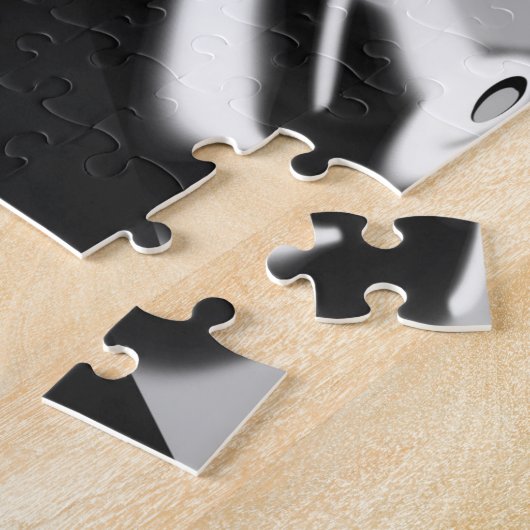 灰色の白黒の蝶の翼のある抽象芸術 ジグソーパズル (側面)