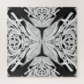 灰色の白黒の蝶の翼のある抽象芸術 ジグソーパズル (縦)