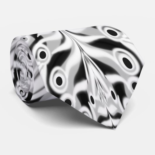 灰色の白黒の蝶の翼のある抽象芸術 ネクタイ (ロール)