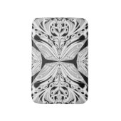 灰色の白黒の蝶の翼のある抽象芸術 バスマット (正面縦)