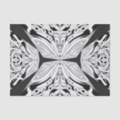 灰色の白黒の蝶の翼のある抽象芸術 薄葉紙 (正面)