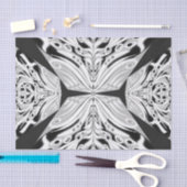 灰色の白黒の蝶の翼のある抽象芸術 薄葉紙 (クラフト)