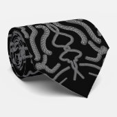 灰色の白黒ゴシック様式の繰り返しパターンアート ネクタイ (ロール)