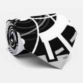 灰色の白黒デザインメンズのタイ ネクタイ (ロール)