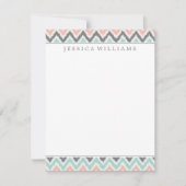 灰色の真新しいモモのジグザグ形のイカットパターン 招待状 (正面)