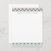 灰色の真新しいモモのジグザグ形のイカットパターン 招待状 (正面/裏面)