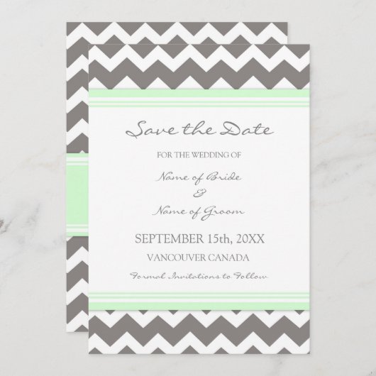 灰色の真新しい結婚式の保存日付カード セーブザデート (正面/裏面)