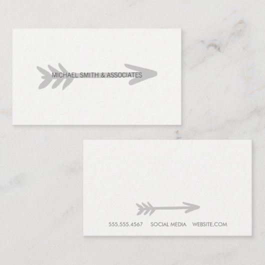 灰色の矢印 名刺 (正面/裏面)