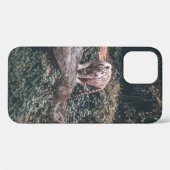 灰色の石の上に立つ白い虎 Case-Mate iPhoneケース (裏面 (横))