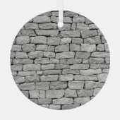 灰色の石の壁、抽象芸術背景。 ガラスオーナメント (裏面)