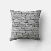 灰色の石の壁、抽象芸術背景。 クッション (裏面)