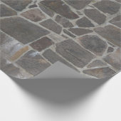 灰色の石塀の質 ラッピングペーパー (角)