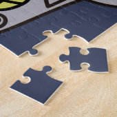 灰色の砂糖スカルアート、死の日 ジグソーパズル (側面)