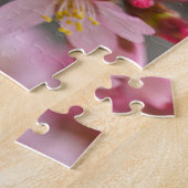 灰色の空にピンク色の日本のさくらんぼ ジグソーパズル (側面)