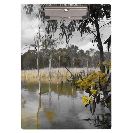 灰色の空の下の反射 クリップボード (正面)