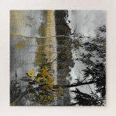 灰色の空の下の反射 ジグソーパズル (横)