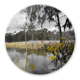 灰色の空の下の反射 セラミックノブ