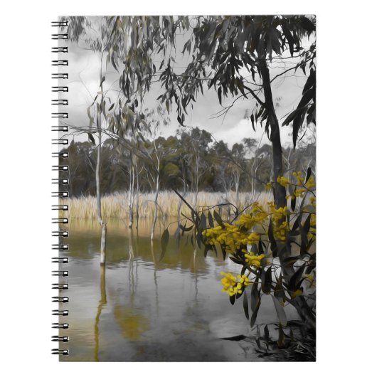 灰色の空の下の反射 ノートブック (正面)