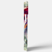 灰色の粗い形状の上に強い赤から青のスパイラル Case-Mate iPhoneケース (裏面 / 右)