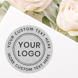 灰色の紙テクスカスタムチャのロゴ円形文字 ラウンドシール