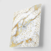 灰色の紙吹雪のダイヤモンドの水晶の大理石の金ゴールドののど スクエア壁時計 (傾斜)