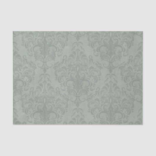 灰色の素朴なダマスク織のヴィンテージの壁紙 薄葉紙 (正面)