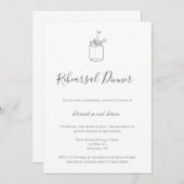 灰色の素朴なメイスンジャーのリハーサルのディナー招待状 招待状 (正面/裏面)