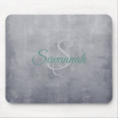 灰色の素朴な抽象芸術モノグラム マウスパッド (正面)