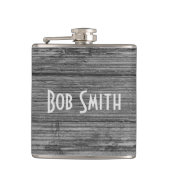 灰色の素朴な木の背景 フラスク (正面)