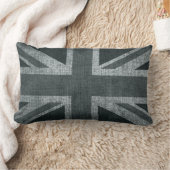 灰色の素朴な英国国旗 ランバークッション (ブランケット)