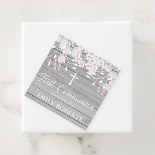 灰色の素朴木材赤面フローラの最初の共有 フェイバータグ (インサイチュ)