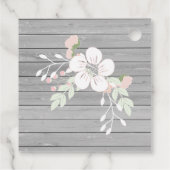 灰色の素朴木材赤面フローラの最初の共有 フェイバータグ (裏面)