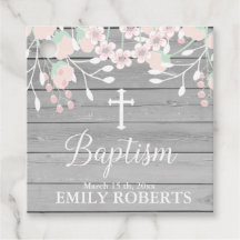 灰色の素朴木材赤面フローラ洗礼