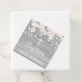 灰色の素朴木材赤面フローラ洗礼 フェイバータグ (インサイチュ)