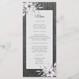 灰色の素朴。 花の結婚式木納屋 メニュー