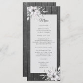 灰色の素朴。 花の結婚式木納屋 メニュー (正面/裏面)