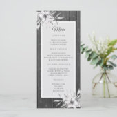 灰色の素朴。 花の結婚式木納屋 メニュー (スタンド正面)