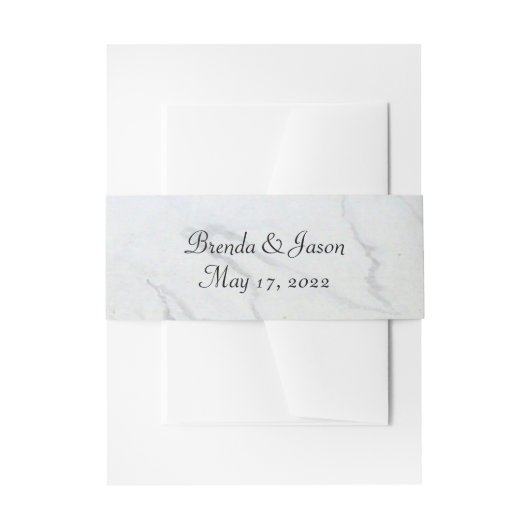 灰色の結婚大理石 招待状ベリーバンド (正面例)