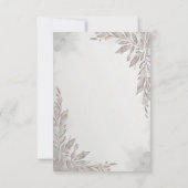 灰色の結婚式招待状でフローラ要素を搭載 招待状 (裏面)