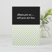 灰色の緑と白の水玉模様パターン 招待状 (スタンド正面)