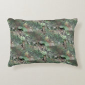 灰色の緑の奇妙なテクスチャと抽象芸術スカル アクセントクッション (正面)
