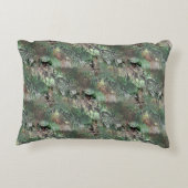 灰色の緑の奇妙なテクスチャと抽象芸術スカル アクセントクッション (裏面)