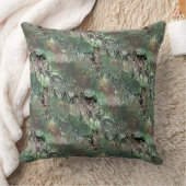 灰色の緑の奇妙なテクスチャと抽象芸術スカル クッション (ブランケット)