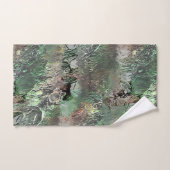 灰色の緑の奇妙なテクスチャと抽象芸術スカル バスタオルセット (ハンドタオル)